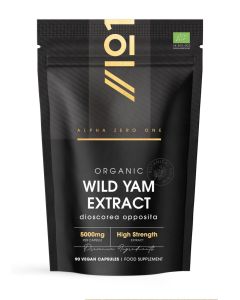 Organic Wild Yam Extract 5000mg - High Strength 10:1 Dioscorea Opposita Extract Supplement - 90 Vegan Capsules (3 Month Supply) - by Alpha01