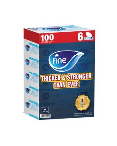 Facial Tissue Boxes, 2Ply, 100 Sheets, Pack Of 6 White