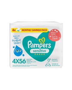 Sensitive Protect Baby Wipes for Hands and Face, 4 Packs, 224 Count