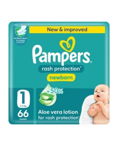 Aloe Vera Taped Diapers Size 1 Jumbo Pack 66 Count