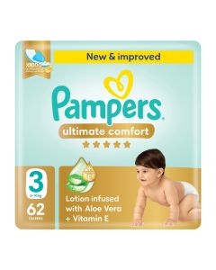 Ultimate Comfort Taped Diapers - Mega Pack - Size 3 - 6-10 kg - 62, Pieces