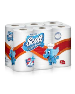 Kitchen Towel, 60 Sheets White 6 Rolls