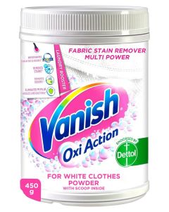 Vanish Fabric Oxi Action Stain Remover Powder 450g - White Clothes White 450grams