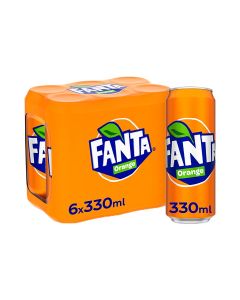 Orange Carbonated Soft Drink Can Orange 330ml Pack of 6