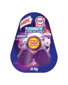 Harpic In-Cistern Toilet Cleaner, Lavender Scent, 50g x 3 50grams