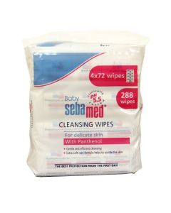 Cleansing Wet Baby Wipes for Delicate Skin, Pack Of 4, 72x4, 288 Count