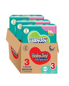 Compressed Diamond Pad Diaper, Size 3, Medium, 6-12 Kg, Giant Box, 252 Diapers