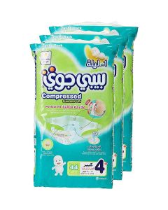 Compressed Diamond pad Diaper, Jumbo Box Size 4+ (12-21kg) Count 132 Pack of 3