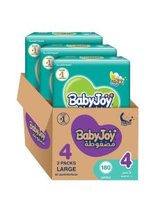 Compressed Diamond Pad Diaper, Size 4, Large, 10-18 Kg, Mega Box, 180 Diapers