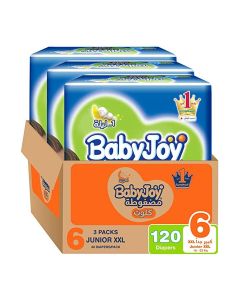 Compressed Culotte Pants Diaper, Size 6, Junior XXL, 16-23 Kg, Mega Box, 120 Diapers