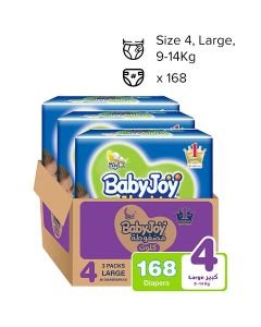 Compressed Culotte Pants Diaper, Size 4, Large, 9-14 Kg, Mega Box, 168 Diapers