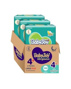 Compressed Diamond Pad Diaper, Size 4+, Large Plus, 12-21 Kg, Giant Box, 168 Diapers