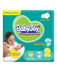 2X Compressed Diamond Pad Diaper, Size 2, Small, 3.5-7 Kg, Mega Pack, 84 Diapers
