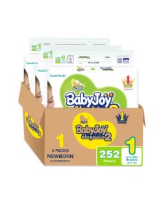 Compressed Baby Diapers, Newborn, Size 1, Up To 4 Kg, Pack of 3x84, 252 Count