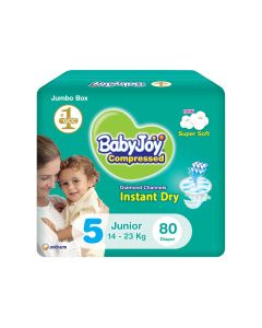 Compressed Diamond Pad Diaper, Size 5, Junior, 14-23 Kg, Jumbo Box, 80 Diapers