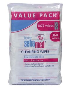 Cleansing Baby Wipes With Panthenol, Value Pack, Pack Of 5, 360 Count