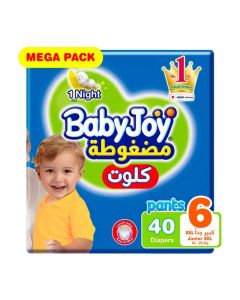 Compressed Culotte Pants Diaper, Size 6, Junior XXL, 16-23 Kg, Mega Pack, 40 Diapers