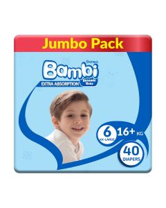 Baby Diapers Jumbo Pack Size 6, Xx-Large, 16+ Kg, 40 Count