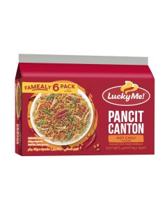 Pancit Canton Fried Noodles Hot Chilli Flavour 60grams Pack of 6