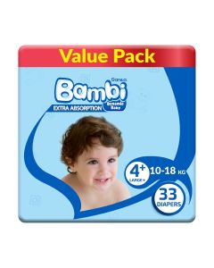Size 4+ Large 10-18 Kg Value Pack 33 Diapers