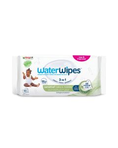 WaterWipes Sensitive+ Baby & Toddler Wipes, 60 Count (1 Pack), 3-In-1 Cleans, Cares, Protects, 99.9% Water, Textured Clean, Unscented