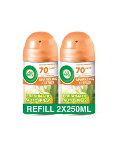 Air Wick Automatic Air Freshener Spray Refill, Sparkling Citrus Scent, 250ml x2 250ml