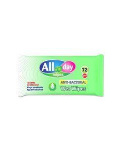 72-Piece Antibacterial Wet Wipes Set Green 200 x 155centimeter
