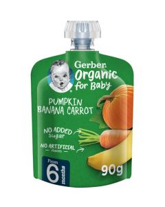 Organic Pumpking, Banana And Carrot Pouch Puree 90grams