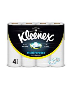 Multi Purpose Kitchen Tissue Paper Towel, 2 PLY, 4 Rolls x 40 Sheets, Absorbent Towels for all Surfaces White