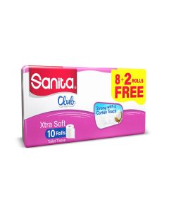 Toilet Paper Roll 200 Sheets Pack of 10 White