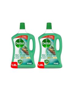 Dettol Antibacterial Floor Cleaner Pine Scent, 1.8L x 2 Green