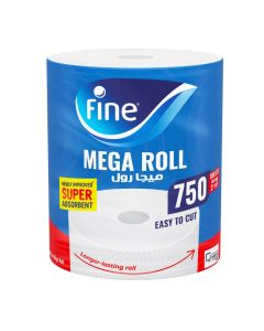 Sterilized Kitchen Towel Mega Roll, 2 Ply, 750 Sheets White