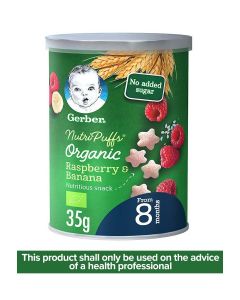 Organic NutriPuffs Raspberry And Banana Chips 35grams