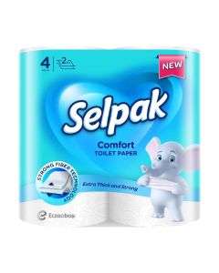 Comfort Toilet Paper 150 Sheets x 2Ply, Pack of 4 Rolls