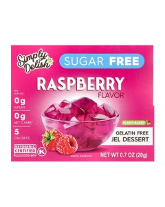 Natural Simply Delish, Gelatin Free Jel Dessert, Sugar Free, Raspberry, 0.7 oz (20 g)