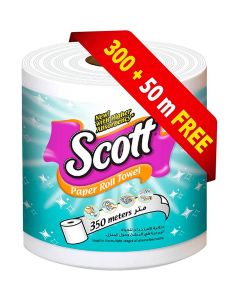 Paper Roll Towel, 400 Sheets, 350 + 50 Meters White 350meter