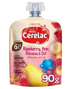 Rasberry, Pears, Banana And Oats Pouch Puree 90grams