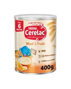 Cerelac Infant Cereal Tin With Wheat And Fruits 400grams