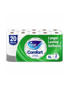 Toilet Paper 250 Sheets 2 Ply Pack of 20 Rolls White