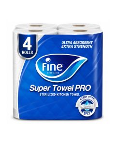Kitchen Tissue Roll Super Towel Pro , 4 Rolls White