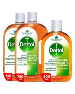 2-Piece Disinfectant 750ml With Antibacterial Antiseptic Liquid 500ml Orange
