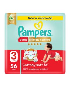 Ultimate Comfort Pants Diapers, Size 3, 6-11kg, Super Saving Pack, 56 Count