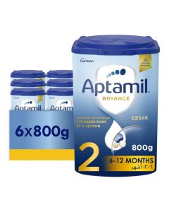 Advance Cesar 2 Follow-On Formula Milk From 6-12 Months, For C-Section Born Babies, Easy To Use Pack Plain Pack of 6