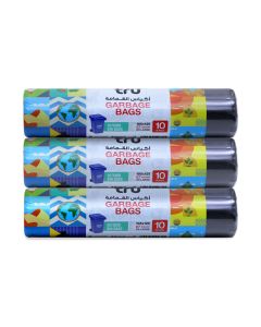 Pack of 3 - Garbage Bags Compact Roll Black 67 Gallon XX-Large (Outdoor bin bags), 105x125cm, 10 Bags x 3 black