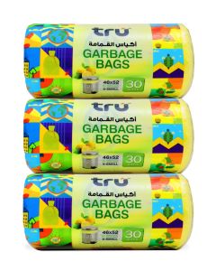 Lemon Scented Garbage Bags Compact Roll 6 Gallon ( 30pc x 3 Rolls ) 90 bags - Yellow