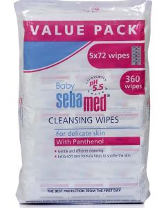Cleansing Baby Wet Wipes With Panthenol, Value Pack, Pack Of 5, 360 Count