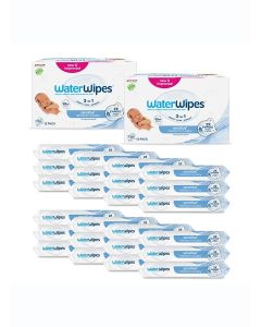 WaterWipes Sensitive+ Newborn & Baby Wipes, 1440 Count (24 Packs), 3-In-1 Cleans, Cares, Protects, 99.9% Water, Unscented