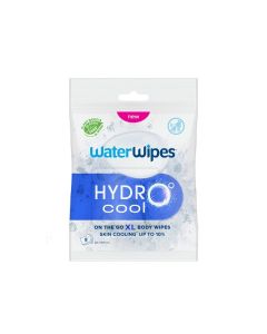 WaterWipes HydroCool Cooling Wipes, XL Body Cleaning Wipe, Stay Fresh & Cool On-the-Go Instant Skin Cooling, Odor & Sweat Removal, Ideal for Gym, Travel & Outdoor Use, 8 Count (1 pack)