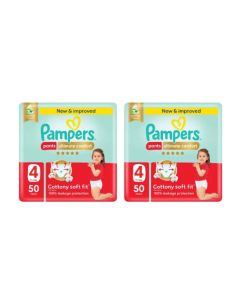 Pampers Ultimate Comfort Pants Diapers, Size 4, 50's x 2