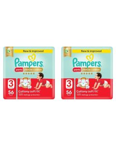 Pampers Ultimate Comfort Pants Diapers Size 3, 56's x 2